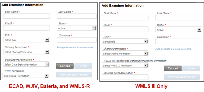 Add Examiner Information Pages
